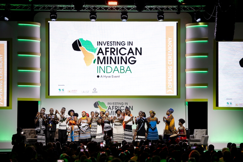 African dancers on stage at the Mining Indaba 2025 opening ceremony