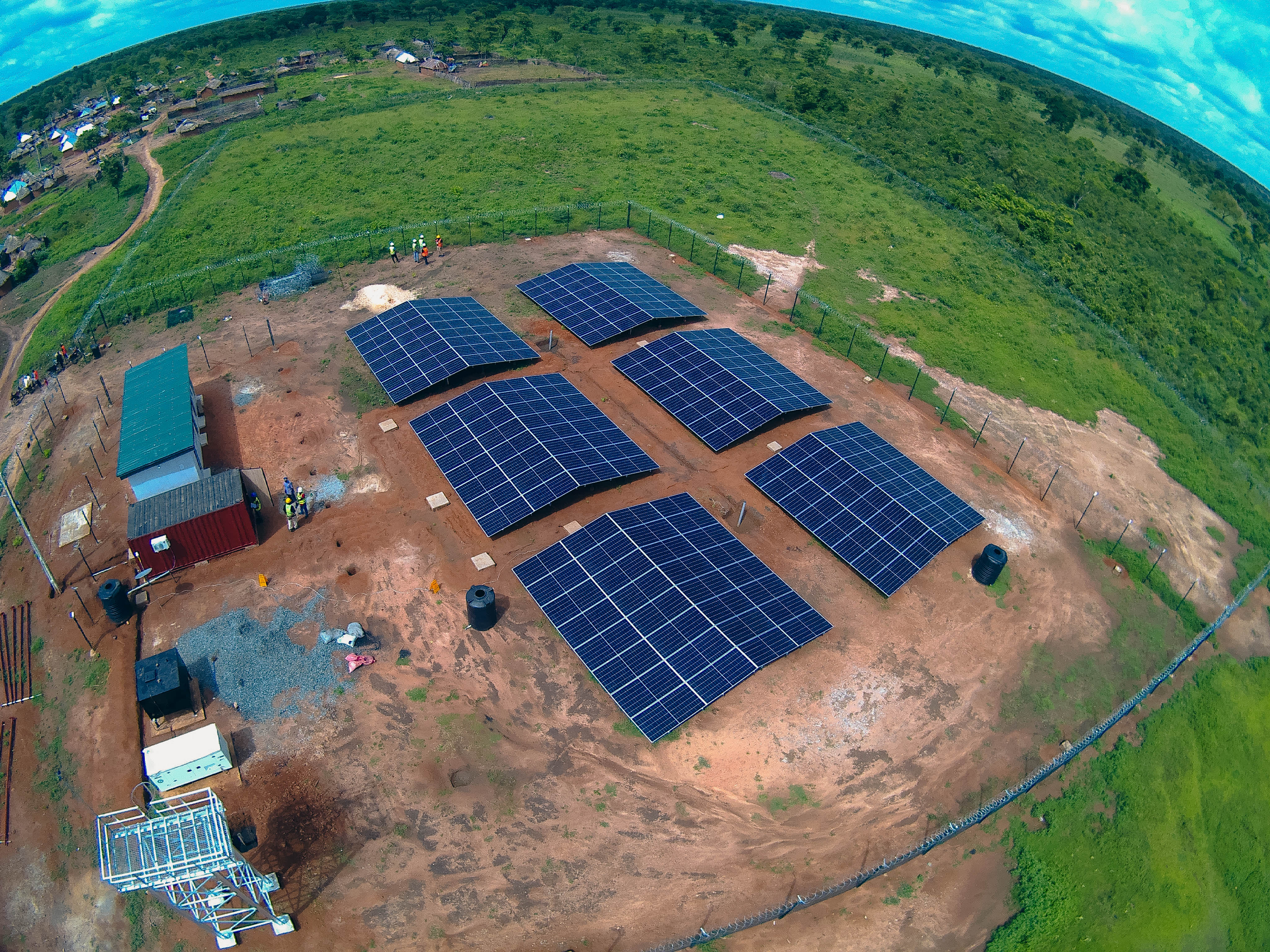 Aerial site of a mini-grid in Kupe, Niger state