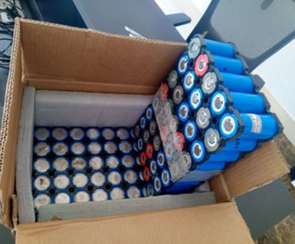 Figure 3: Soleil Power second-life battery cells prepared for cross-border movement as part of the simulation.