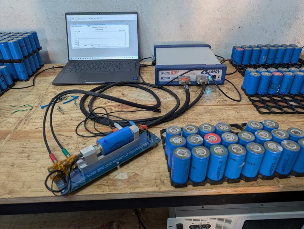 Figure 1: MMER testing of second-life cells to assess cell health and evaluate its potential as a rapid screening tool