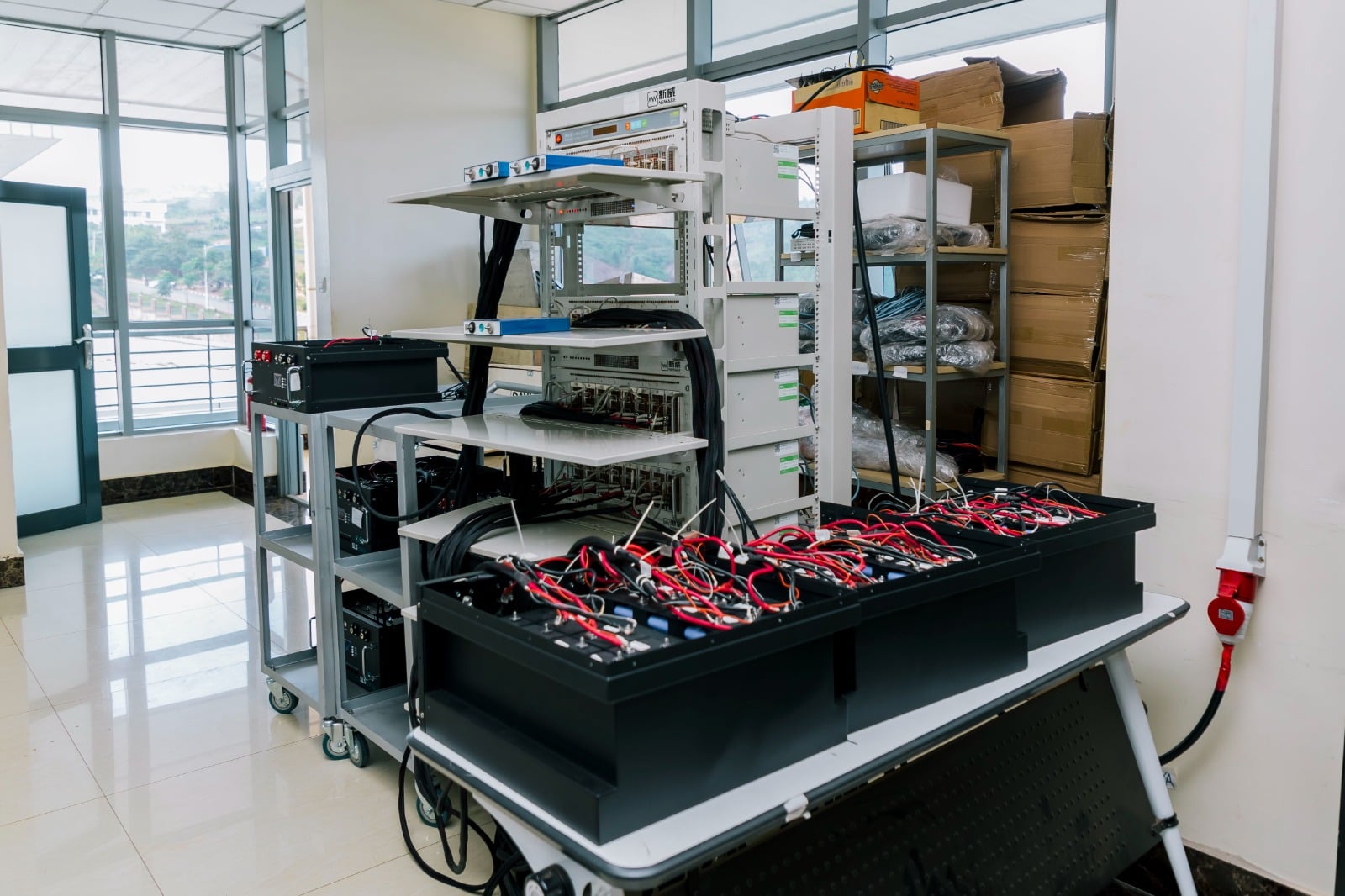SLS Energy battery packs in the lab