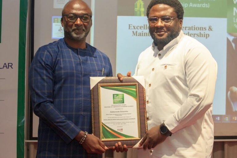 Debo Dosunmu wins ‘Excellence in Operations & Maintenance Leadership’ honor at the 2023 Solar Week Nigeria Leadership Awards