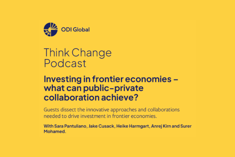 Managing Partner Jake Cusack discusses development for frontier markets on ODI Global’s Think Change podcast
