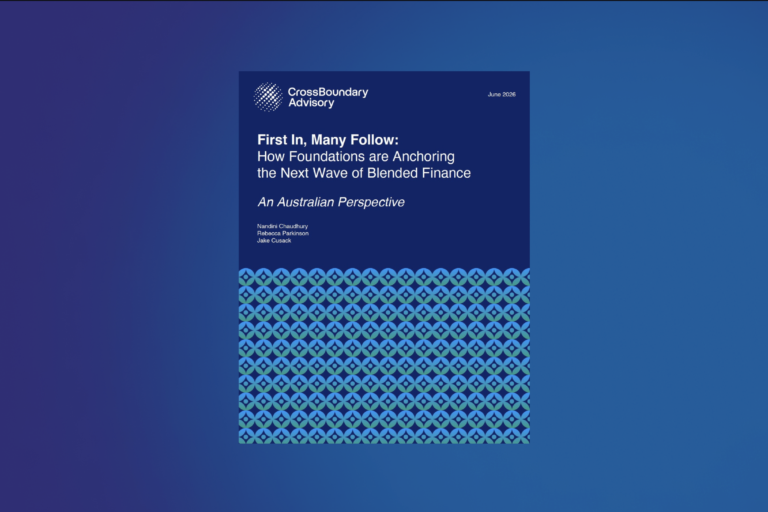 An Australian Perspective on Blended Finance Participation